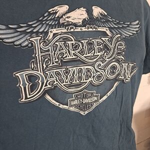 Harley-Davidson Teal Short Sleeve Tee with Eagle Shield Graphic